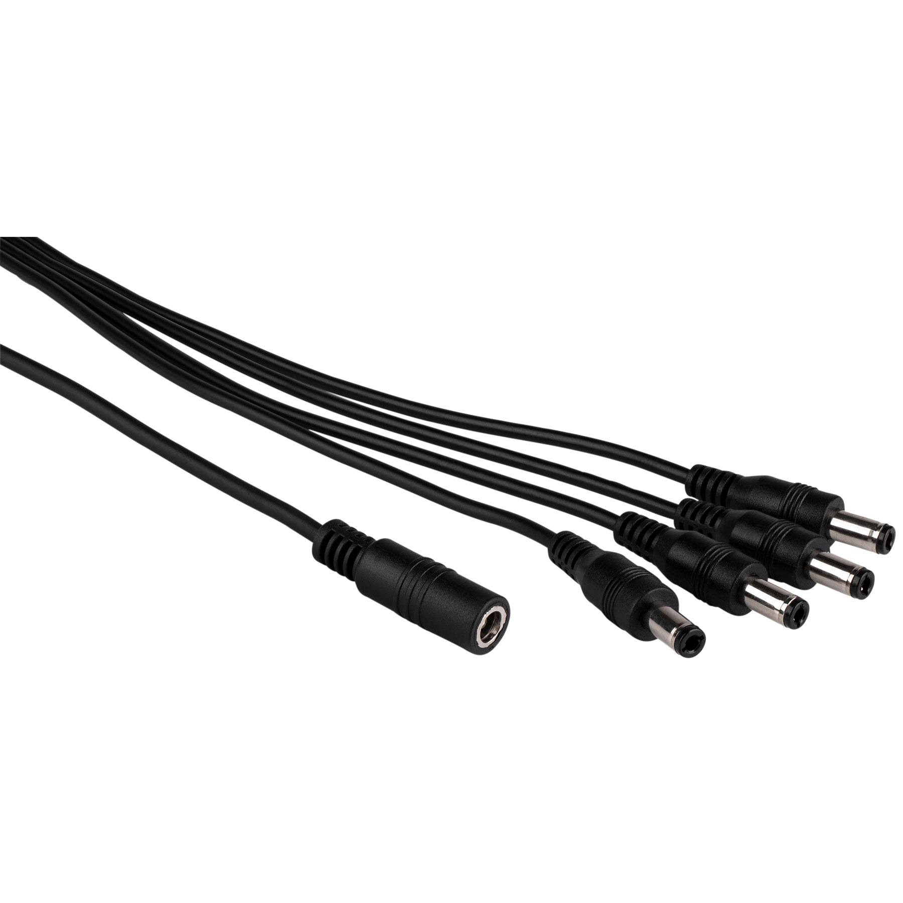 2.5 x 5.5mm DC Y Cable 1 Female to 4 Male 20 AWG 20"